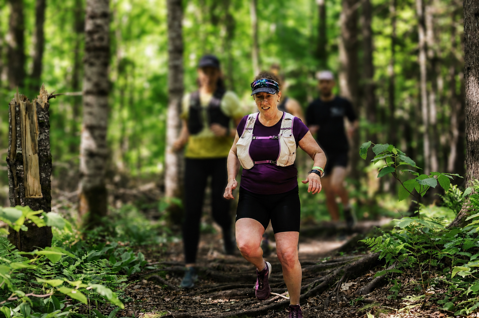Catherine Martin en course en sentier